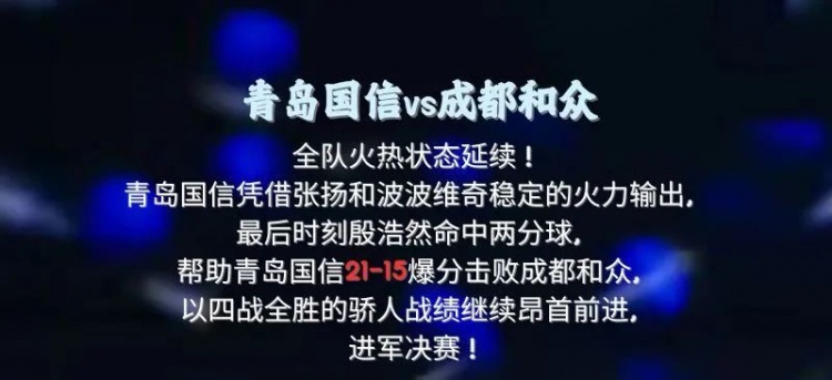 一路连胜！青岛国信在超三靖江赛区夺魁！